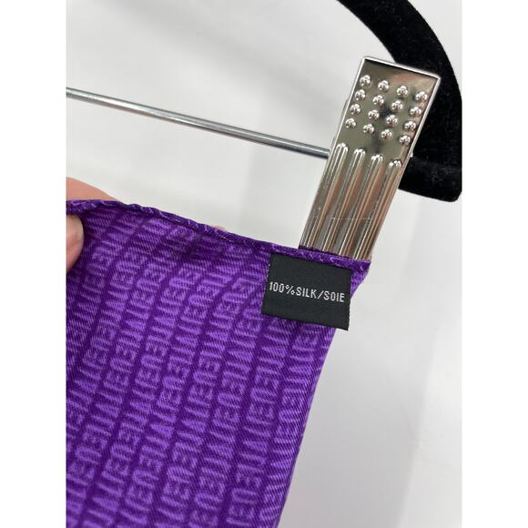 Thierry Mugler Scarf Womens Alien Wrap Square Silk Purple Printed Promo RARE - Picture 4 of 5